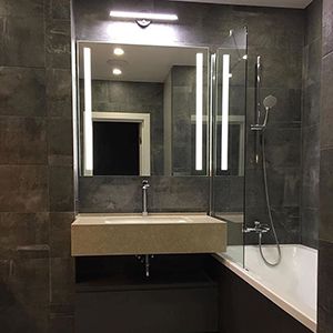 Ремонт ванной комнаты под чёрный мрамор